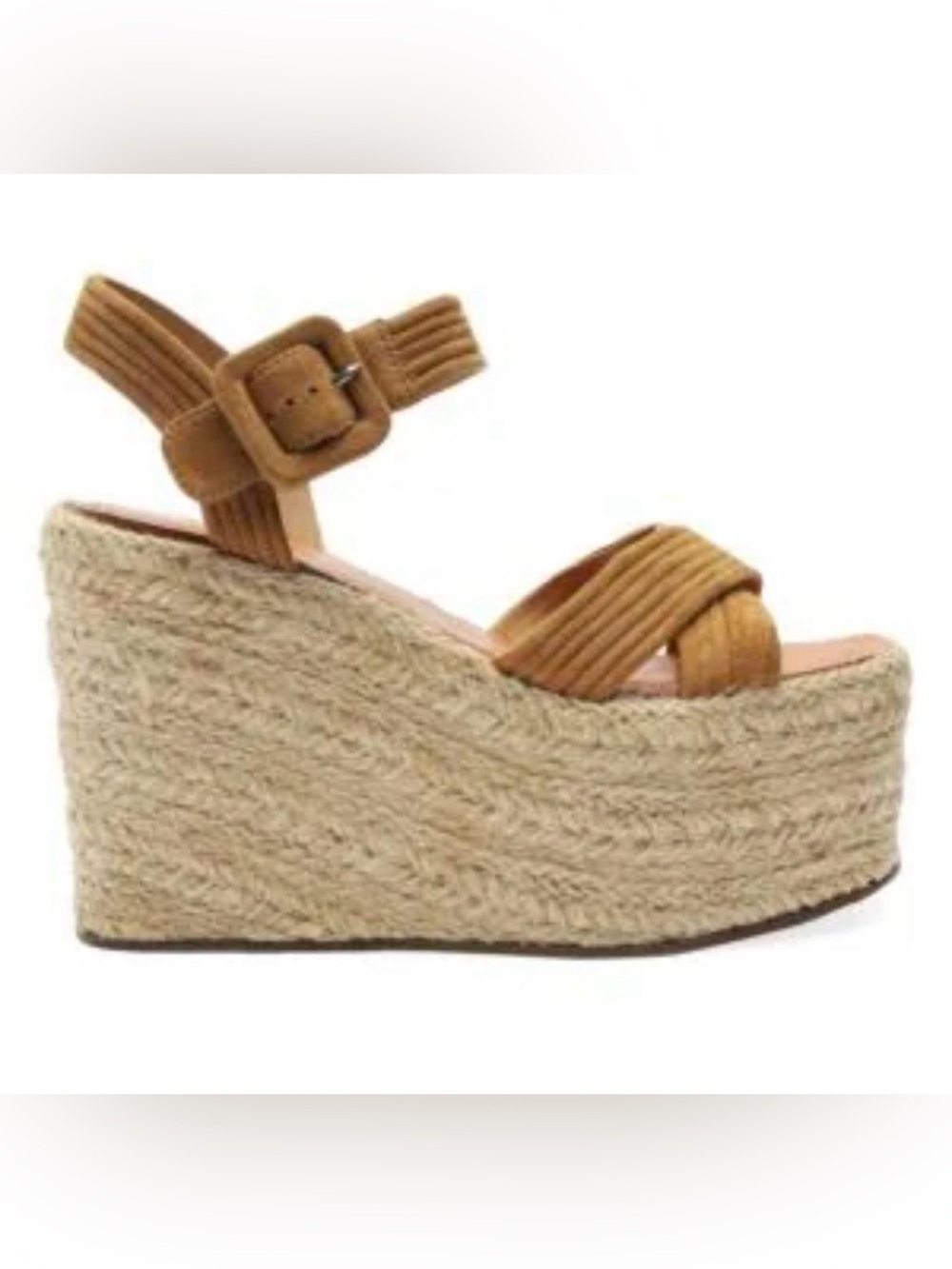 SCHUTZ Tan Espadrille Platform Wedge Sandals 6